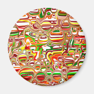 Retro Bubbles digitale kunst Magneet