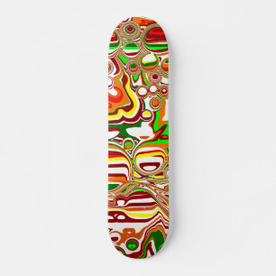 Retro Bubbles digitale kunst Skateboard