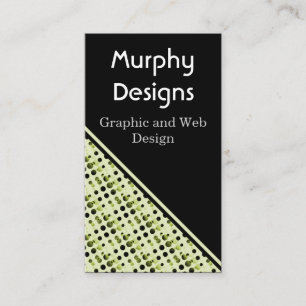 Retro Bubbles Visitekaartje, Olijfgroen Visitekaartje