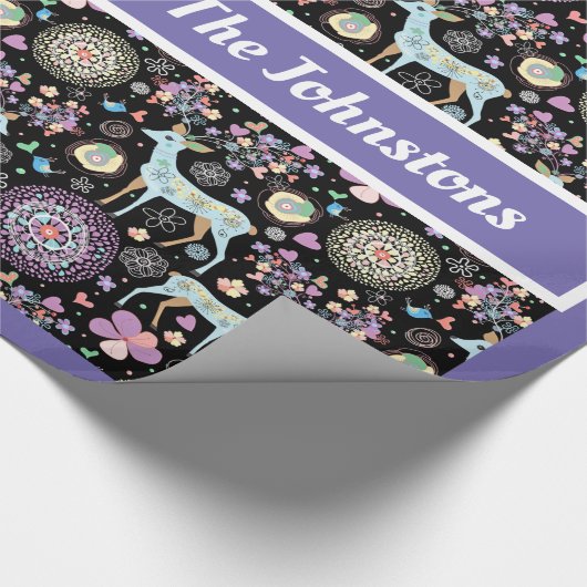 Retro Bucks en Lavendel Wrapping Papier (Hoek)