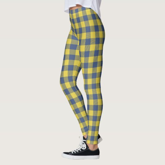 Retro Buffalo Pset Tartan Geel Blauw Leggings (Links)