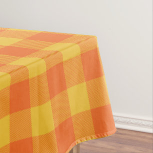 Retro Buffalo Pset Tartan Geel Sinaasappel Tafelkleed