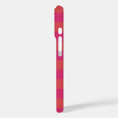 Retro Buffalo Pset Tartan Roze en Oranje Case-Mate iPhone Case (Achterkant / Links)