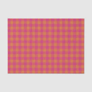 Retro Buffalo Pset Tartan Roze en Oranje Tissuepapier