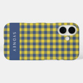 Retro Buffalo Pset Yellow Blue Persoonlijke naam Case-Mate iPhone Case (Achterkant (horizontaal))