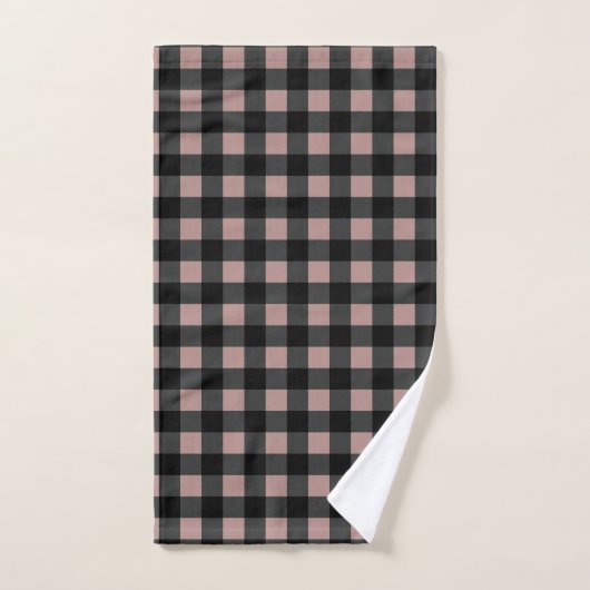 Retro Buffalo Speld in zwart en Blush roze Bad Handdoek (Handdoek)