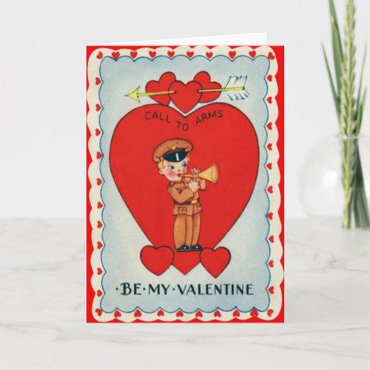 Retro Bugler Valentijn Kaart (Voorkant)