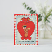 Retro Bugler Valentijn Kaart (Staand voorkant)