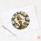 Retro buikdanseres ronde sticker (Envelop)