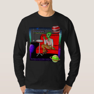 Retro buitenaards wezen uit de jaren 70 in Disco L T-shirt