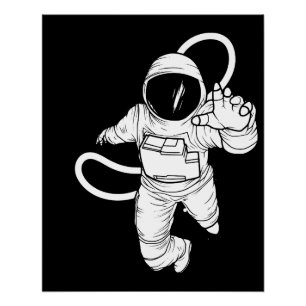 Retro Buitenruimte Grappige Astronaut Perfect Poster