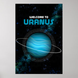 Retro Buitenspatie met de Planet Uranus Poster