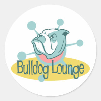 Retro Bulldog Lounge Ronde Sticker