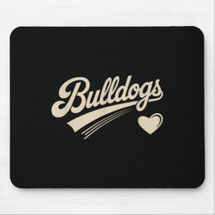 Retro Bulldogs Vintage Hart Voor Mannen Vrouwen Ki Muismat