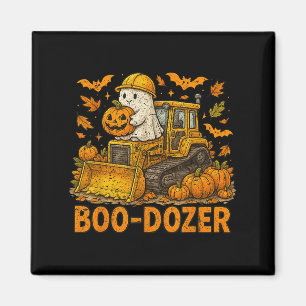 Retro Bulldozer Halloween Boo Dozer Bouw T Magneet