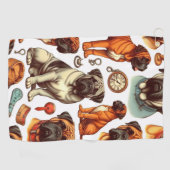 Retro Bullmastiff naadloos Golfhanddoek (Horizontaal)