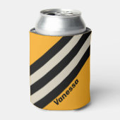 Retro Bumblebee Buzz Stripes with Name Blikjeskoeler (Blikje Voorkant)