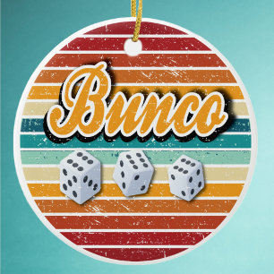 Retro Bunco Dice Keramisch Ornament