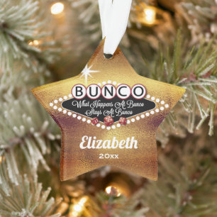 Retro Bunco Faux Goud Grappig Monogram Ornament