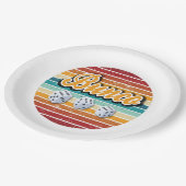 Retro  Bunco Game Night Party Papieren Bordje (Gekanteld)