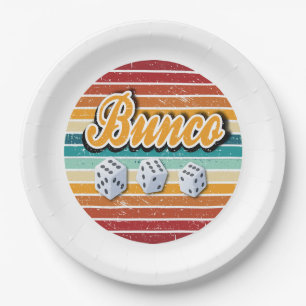Retro  Bunco Game Night Party Papieren Bordje