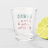 Retro Bunco Party Friends Shot Glas (Achterkant)