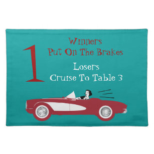 Retro Bunco Red Convertible Table Kaart #1 Dice Placemat