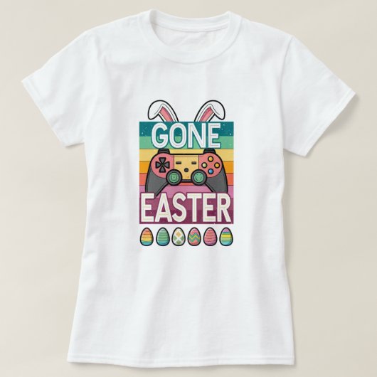 Retro Bunny Easter Gamer Controller T-shirt (Design voorkant)
