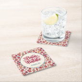 Retro Buon Natale Persoonlijk Vierkante Kartonnen Onderzetter (Insitu)