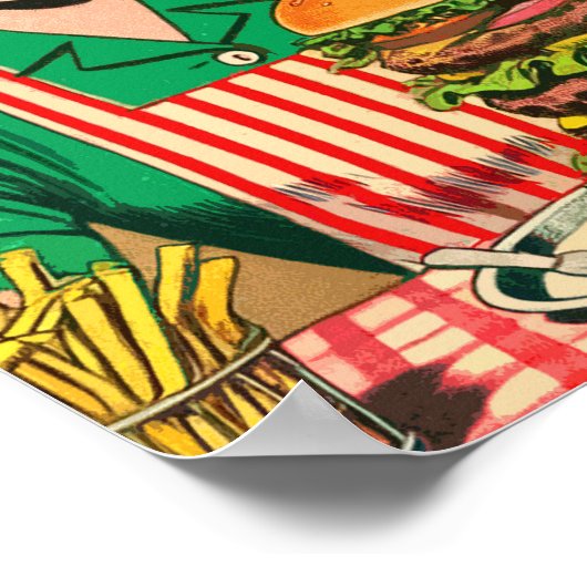 Retro Burger Comics Poster (Hoek)