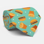 Retro Burger en Fries Stropdas (Opgerold)