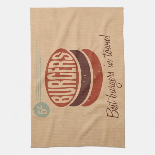 Retro Burger Theedoek (Verticaal)