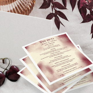 Retro Burgundy Elegant Ivory Wedding Fun Facts   Servet