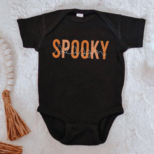 Retro Burnt Orange Spooky Season Halloween Fall Romper