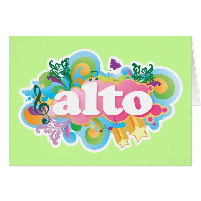 Retro Burst Alto Singer Choir Gift (Voorkant Horizontaal)