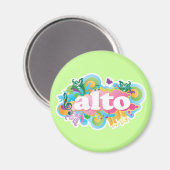 Retro Burst Alto Singer Choir Gift Magneet (Voorkant / Achterkant)