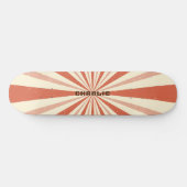 Retro Burst Terracotta Aangepaste persoonlijke naa Skateboard (Horizontaal)