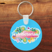 Retro Burst Valedictorian Afstuderen Gift Sleutelhanger (Voorkant)