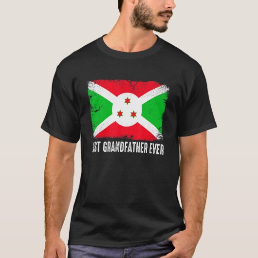 Retro Burundi vlag beste grootvader ooit vader's T-shirt (Voorkant)