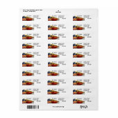  Retro Bus Reizen Vakantie Adres Label (Full Sheet)