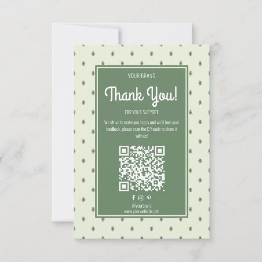 Retro Business Dank u Bestellen Kaart w / QR-code (Voorkant)