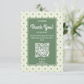 Retro Business Dank u Bestellen Kaart w / QR-code (Staand voorkant)