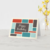 Retro Business De Groupe Carte Anniversaire (Fleur jaune)
