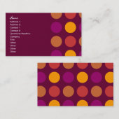 Retro Business Plum Dotted Pattern Visitekaartje (Voorkant / Achterkant)