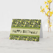 Retro Business van de Kaart van de Verjaardag van  (Gele Bloem)