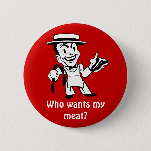 Retro Butcher Ronde Button 5,7 Cm (Voorkant)