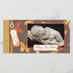 Retro Butterflies-fotokaart Aankondiging