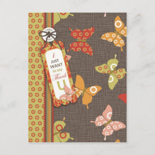 Retro Butterflies TY Briefkaart
