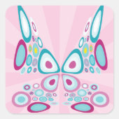 Retro Butterfly Abstracte Pop Art Vierkante Sticker (Voorkant)