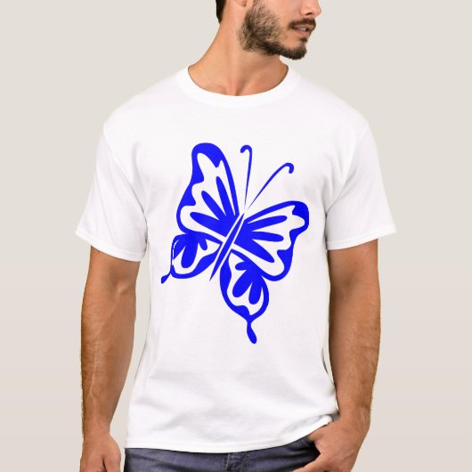 Retro Butterfly - blauw T-shirt (Voorkant)